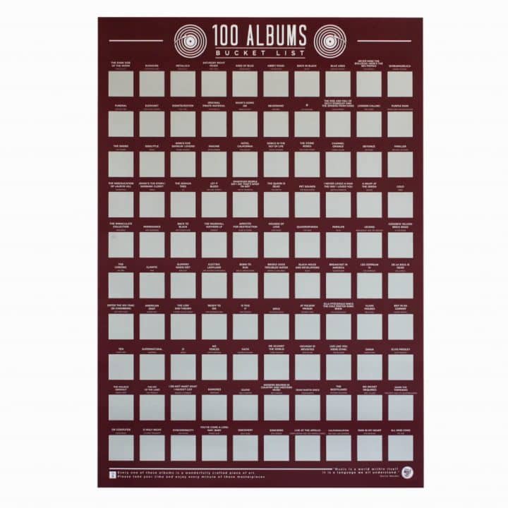 bucketlistposter 100 albums