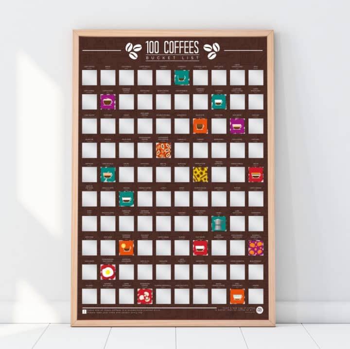 bucketlistposter 100 koffie's
